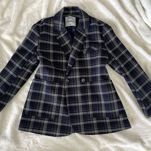 Plaid Double Breasted Blazer